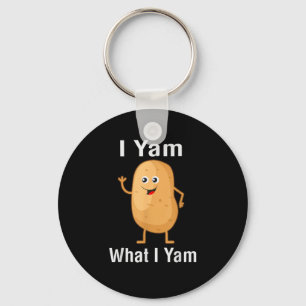 Ik ben wat ik ben Yam Funny Thanksgiving Potato Pu Sleutelhanger