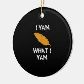 Ik ben wat ik ben Yam Grappige Thanksgiving Keramisch Ornament (Links)