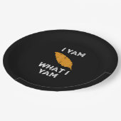 Ik ben wat ik ben Yam Grappige Thanksgiving Papieren Bordje (Gekanteld)