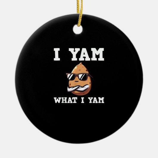 Ik ben wat ik ben Yam Humorous V-Neck Keramisch Ornament (Voorkant)