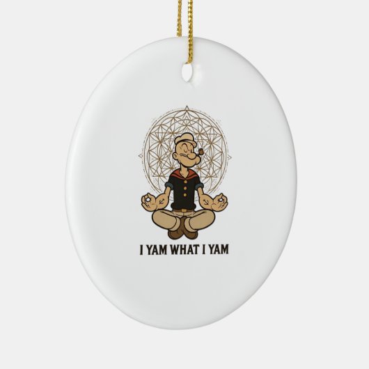 Ik ben wat ik ben Yam Meme Quote Keramisch Ornament (Rechts)