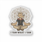 Ik ben wat ik ben Yam Meme Quote Sticker (Voorkant)