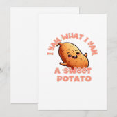 Ik Ben Wat Ik Ben Zoete Aardappel Warme Gezellige  Feestdagenkaart (Voorkant / Achterkant)