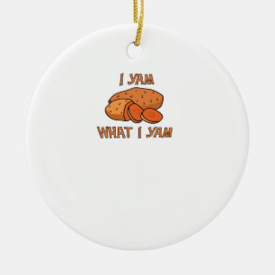 Ik ben wat ik Yam Classic Funny Basic Keramisch Ornament
