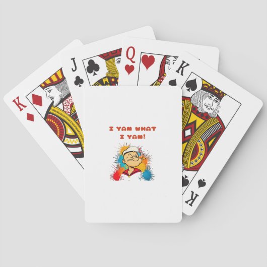 Ik ben wat ik Yam Classic Sloth Trendy Pokerkaarten (Achterkant)
