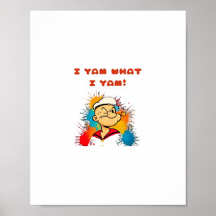 Ik ben wat ik Yam Classic Sloth Trendy Poster