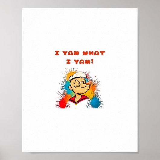 Ik ben wat ik Yam Classic Sloth Trendy Poster (Voorkant)
