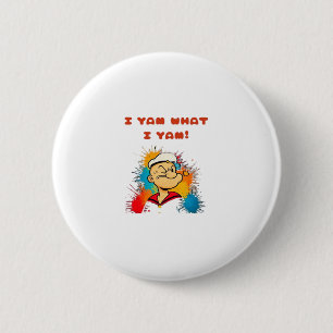 Ik ben wat ik Yam Classic Sloth Trendy Ronde Button 5,7 Cm