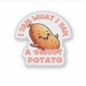 Ik ben wat ik Yam, een zoete aardappel klassieker Sticker (Voorkant)
