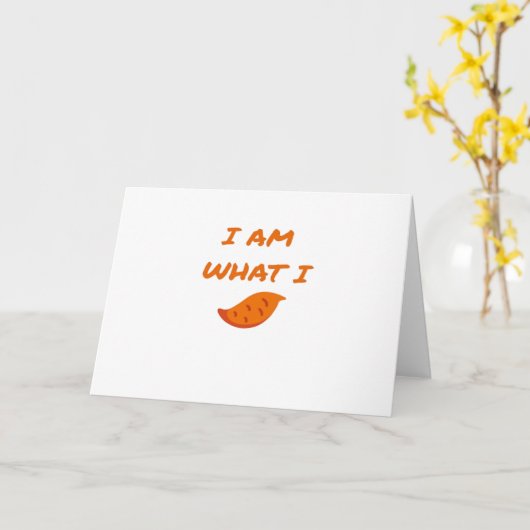 Ik ben wat ik Yam Klassiek Kaart (Gele Bloem)