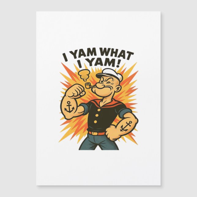 Ik ben wat ik Yam Popeye Cartoon Quote Classic (Voorkant)