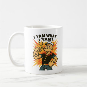 Ik ben wat ik Yam Popeye Cartoon Quote Classic Koffiemok