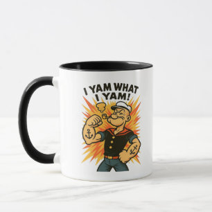Ik ben wat ik Yam Popeye Cartoon Quote Classic Mok