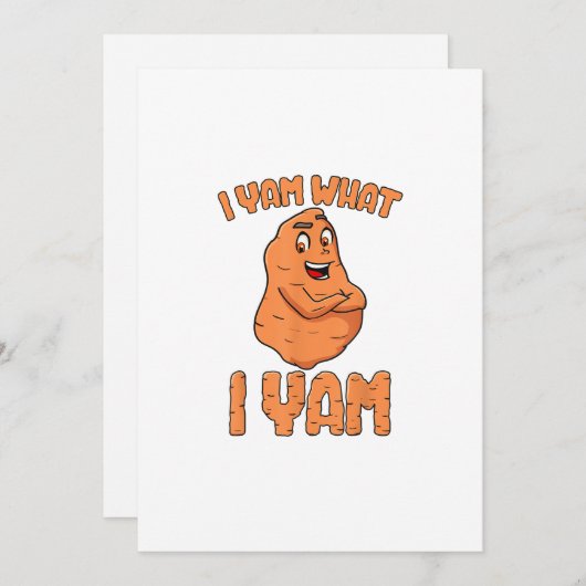 Ik ben wat ik Yam Sweet Potato Funny Thanksgiving Feestdagenkaart (Voorkant / Achterkant)