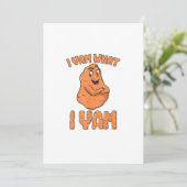 Ik ben wat ik Yam Sweet Potato Funny Thanksgiving Feestdagenkaart (Staand voorkant)