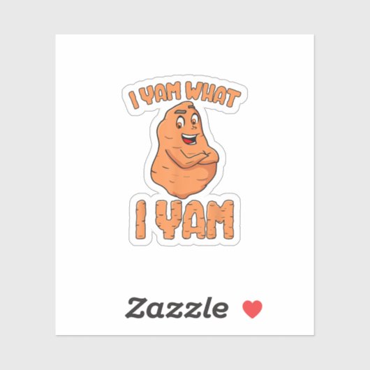 Ik ben wat ik Yam Sweet Potato Funny Thanksgiving Sticker (Vel)