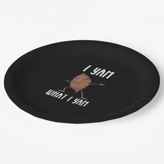 Ik ben wat ik Yam Trendy Basic Papieren Bordje (Gekanteld)