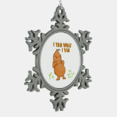 Ik ben wat ik Yam Trendy Basic Tin Sneeuwvlok Ornament (Links)