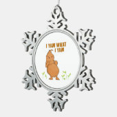 Ik ben wat ik Yam Trendy Basic Tin Sneeuwvlok Ornament (Rechts)