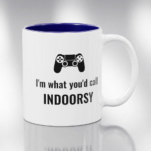 Ik ben wat je 'Indoorsy Gamer' zou noemen Tweekleurige Koffiemok