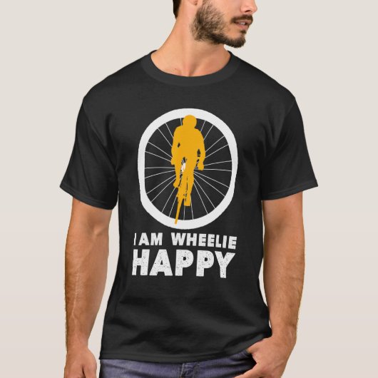 Ik ben Wheelie Happy Hilarious Biking T-shirt (Voorkant)