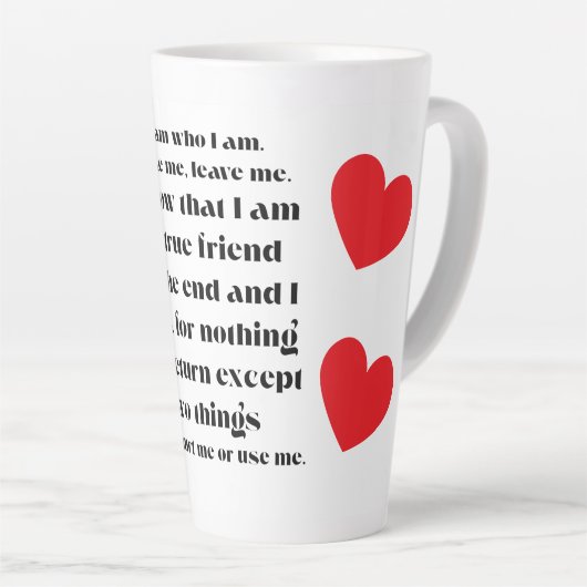 Ik ben wie ik ben collectie. latte mok (Rechterhoek)