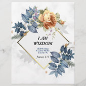 Ik Ben Wijsheid Gedicht Linnen Papier Bloemendesig (Achterkant)