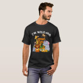 Ik ben wild en 5 jaar oud dierentuin thema 5e verj t-shirt (Voorkant volledig)