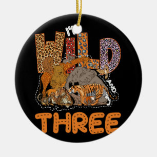 Ik ben wild en drie wilde dieren Safari Oerwoud Z Keramisch Ornament