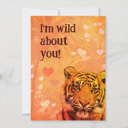 Ik ben wild om jou. (niet alleen) Valentijnse kaar Bedankkaart (Voorkant)