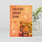 Ik ben wild om jou. (niet alleen) Valentijnse kaar Bedankkaart (Staand voorkant)