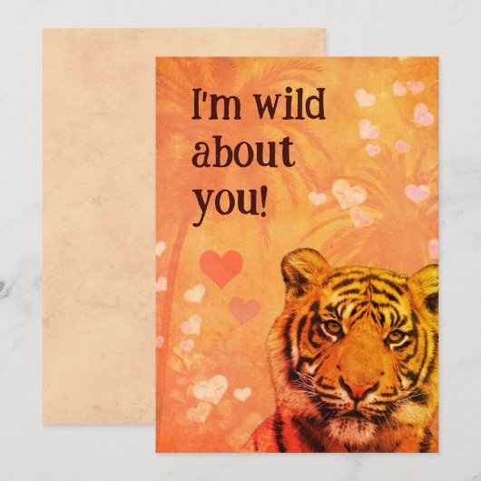 Ik ben wild om jou. (niet alleen) Valentijnse kaar Bedankkaart (Voorkant / Achterkant)