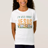 Ik ben Wild over Jezus Kinderen en Christelijk gel T-shirt (Voorkant)