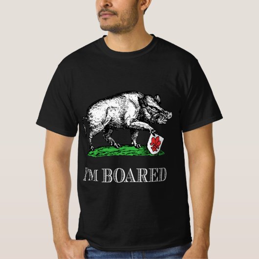 Ik ben Wilde Boar Tekening #4C Wit T-shirt (Voorkant)