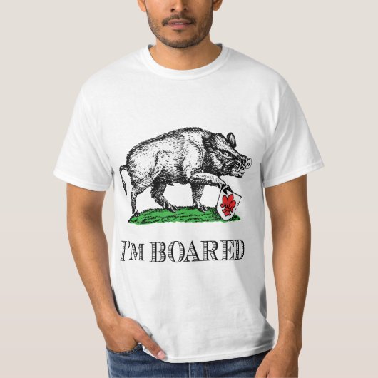Ik ben  Wilde Boar Tekening #4C Zwart T-shirt (Voorkant)