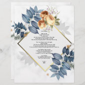 Ik ben Wisdom Poem Linen Paper Floral Design (Voorkant / Achterkant)