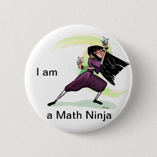 Ik ben Wiskunde Ninja Button (Vrouw)