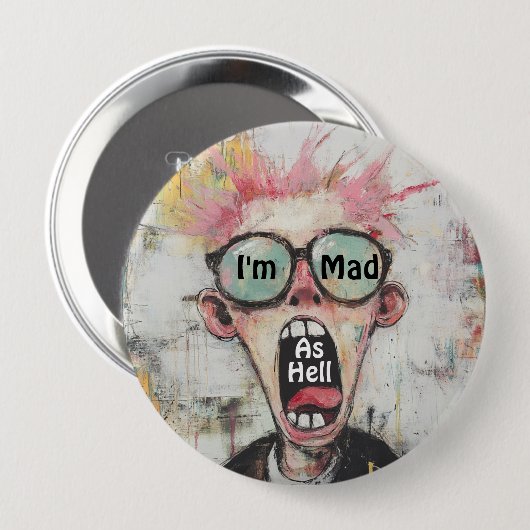 Ik ben woedend knop ronde button 4,0 cm (Voorkant /achterkant)