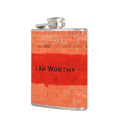 "Ik ben Worthy" grappigheid Heupfles (Links)