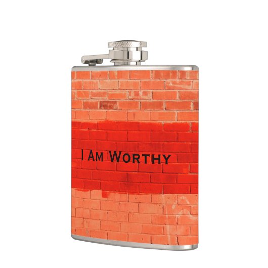 "Ik ben Worthy"  grappigheid Heupfles (Links)