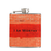 "Ik ben Worthy"  grappigheid Heupfles (Voorkant)