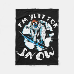 Ik ben Yeti voor Snow Bigfoot Sasquatch Snowboardi Fleece Deken