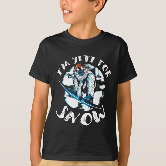 Ik ben Yeti voor Snow Bigfoot Sasquatch Snowboardi T-shirt (Voorkant)