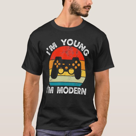 Ik ben Young I'm Modern Retro Gamer Video Game Con T-shirt (Voorkant)