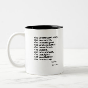 Ik ben ze. Ze is mij. Tweekleurige Koffiemok