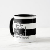 Ik ben zeer gezegend, zeer bevoorrecht, diep gelie mok (Voorkant links)