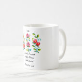 Ik ben zeer welwillend, diep gezegend, zeer gelief koffiemok (Voorkant rechts)