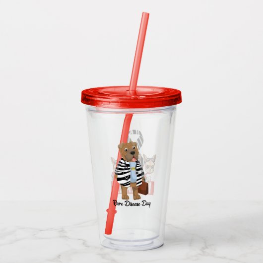 "Ik ben zeldzaam!" Zeldzame Ziekte Dag Tumbler Acryl Drinkbeker (Achterkant)