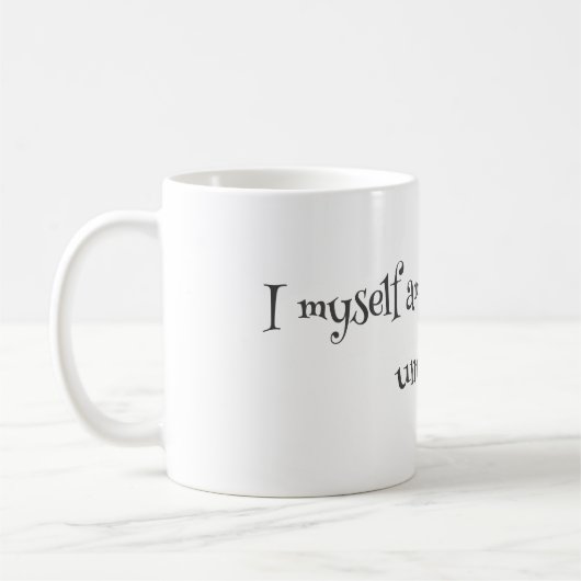 Ik ben zelf een vreemde en ongewone Mok - Gothic Q (Links)