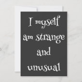 Ik ben zelf vreemd en ongewoon kaart (Voorkant)